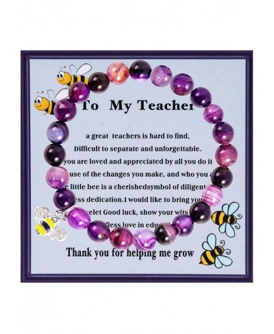 thank you teacher gifts natural stone bracelets Teacher Birthday Retirement gifts teacher appreciation gifts on Thanksgiving ...