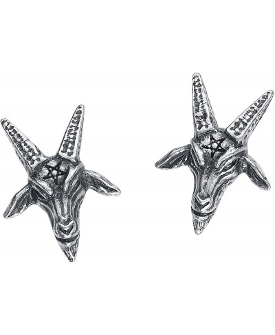 Baphomet Stud Earrings Silver E449 $14.88 Stud