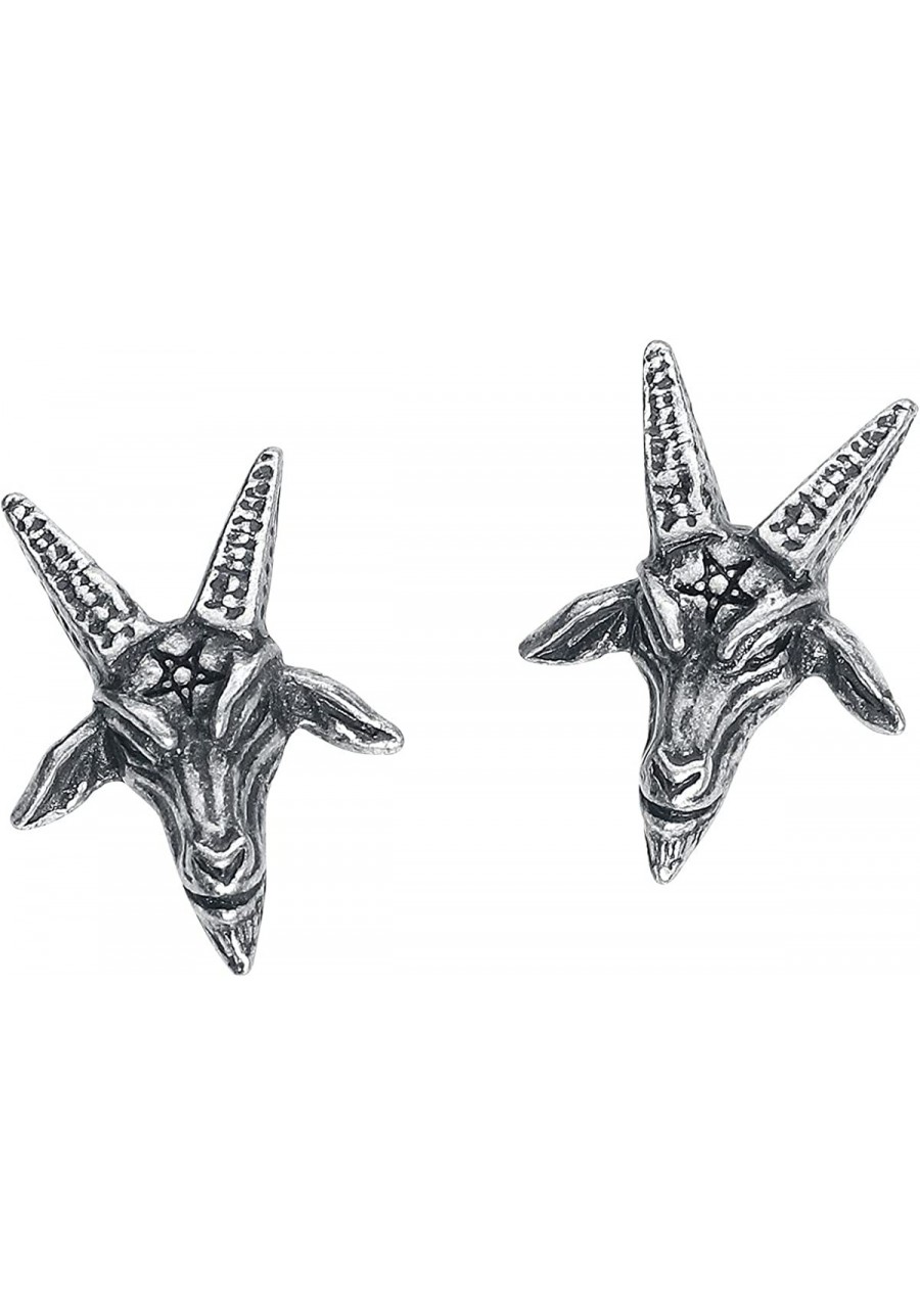 Baphomet Stud Earrings Silver E449 $14.88 Stud