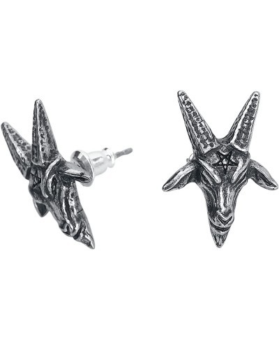 Baphomet Stud Earrings Silver E449 $14.88 Stud