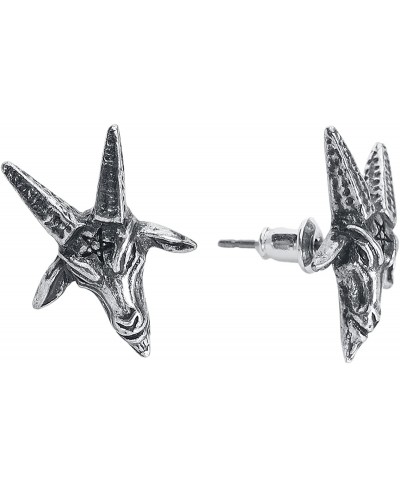 Baphomet Stud Earrings Silver E449 $14.88 Stud