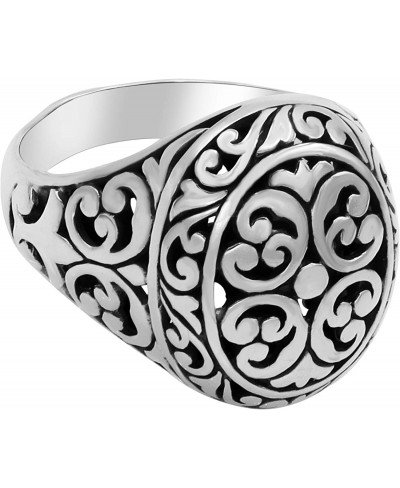 18K Gold Plated Sterling Silver / Sterling Silver 925 Filigree Bali Dome Ring DCM2318SS-DCC2318SS $50.11 Statement