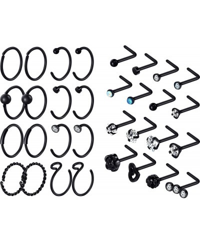 32 Pieces C-Shaped Nose Ring L-Shaped Hoop Tragus Nose Studs Bone Curved Hoop Tragus Cartilage Hoop Piercing $11.36 Piercing ...