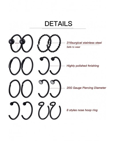 32 Pieces C-Shaped Nose Ring L-Shaped Hoop Tragus Nose Studs Bone Curved Hoop Tragus Cartilage Hoop Piercing $11.36 Piercing ...