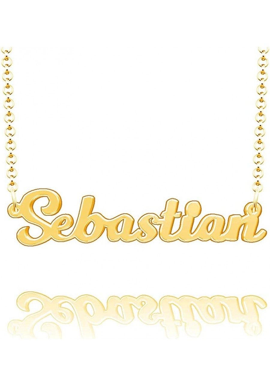 Personalized Last Name Necklace Custom Sterling Silver Sebastian Plate Customized Gift for Family $33.87 Pendants & Coins