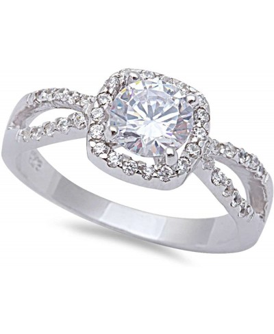 1.25CT Halo Style Cubic Zirconia Solitaire Fashion Engagement .925 Sterling Silver Ring Sizes 5-11 $23.62 Engagement Rings