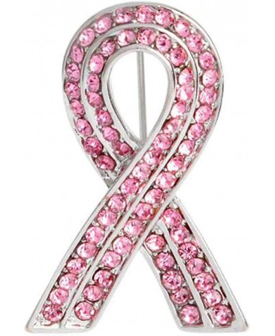 Pink Full Rhinestone Ribbon Breast Cancer Awareness Lapel Brooch and Pins Badge $12.80 Brooches & Pins