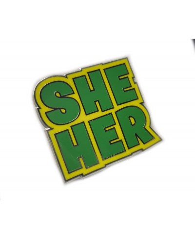 She Her Female Femme Enamel Pronoun Pin $9.47 Brooches & Pins