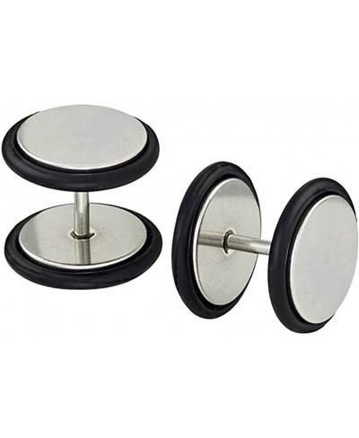 16g 10mm Surgical Steel with Black O-Rings Cheater Plug Earrings Fake 00 Gauge Earrings $7.89 Faux Body Piercing Jewelry