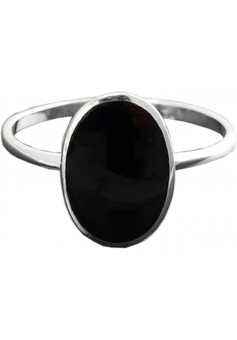 Black Onyx Gemstone 925 Sterling Silver Rings / Wedding Rings / Engagement Rings/ Gemstone Rings-1001 $12.70 Engagement Rings