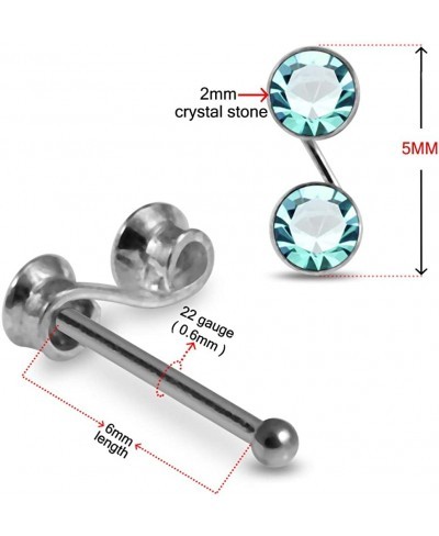 Jeweled S Shape Top 22 Gauge 925 Sterling Silver Ball End Nose Stud Nose Piercing $11.08 Piercing Jewelry