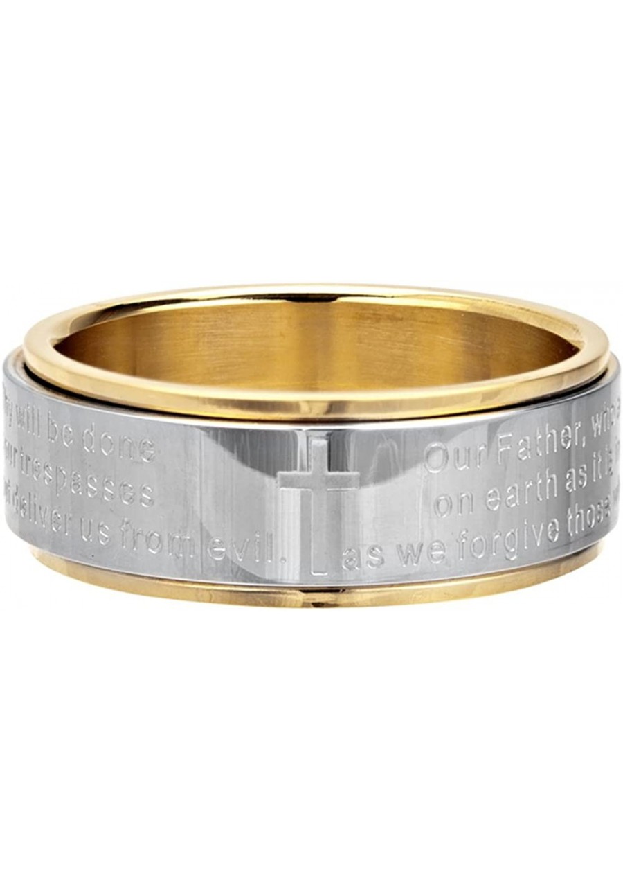 Womens Stainless Steel Lord's Prayer Spinner Ring (Size 11) $28.36 Bands