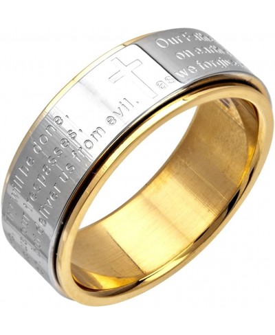 Womens Stainless Steel Lord's Prayer Spinner Ring (Size 11) $28.36 Bands