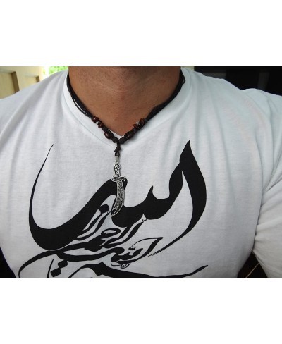 Engraved Silver PT Imam Ali Sword Dhul-Fiqar Necklace Islamic Islam Muslim Gift $17.95 Pendants & Coins