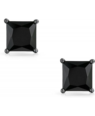 6mm Black Cubic Zirconia CZ 925 Sterling Silver Unisex Studs. Black on Black CZ Round Studs 1 ct $6.71 Stud