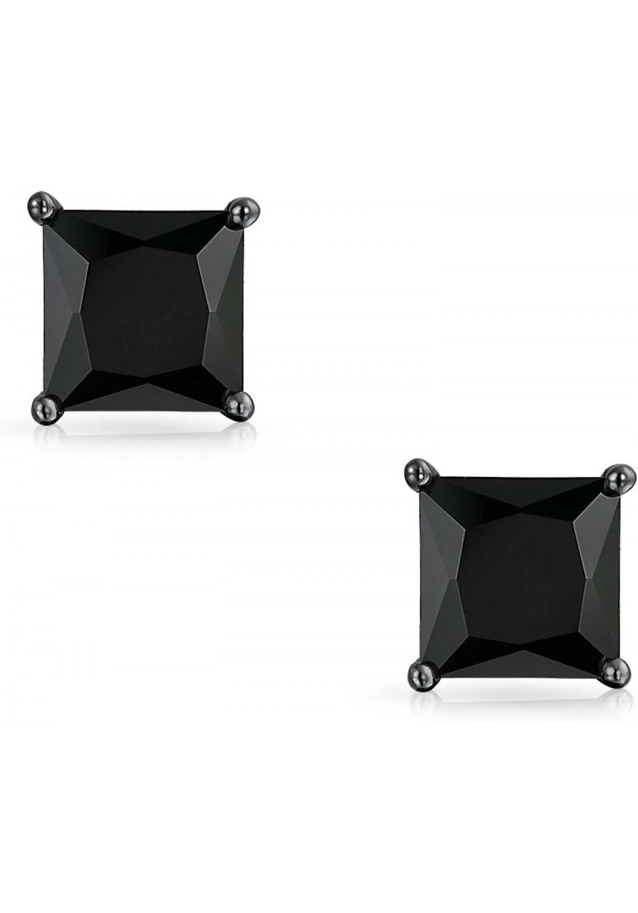 6mm Black Cubic Zirconia CZ 925 Sterling Silver Unisex Studs. Black on Black CZ Round Studs 1 ct $6.71 Stud