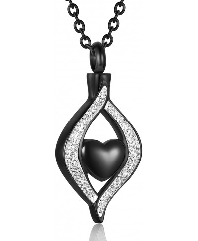 Crystal Teardrop Heart Cremation Urn Pendant Memorial Necklace for Women Stainless Steel Ashes Holder Keepsake Jewelry $16.70...