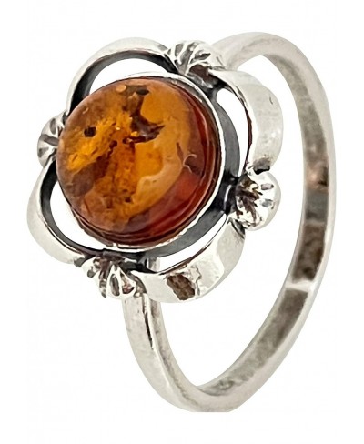 Natural Baltic Amber and Sterling Silver Square Ring. $15.46 Statement