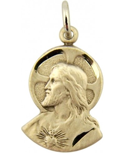 Sterling Silver His Most Sacred Heart Silhouette Scapular Medal 3/4 Inch $35.85 Pendants & Coins