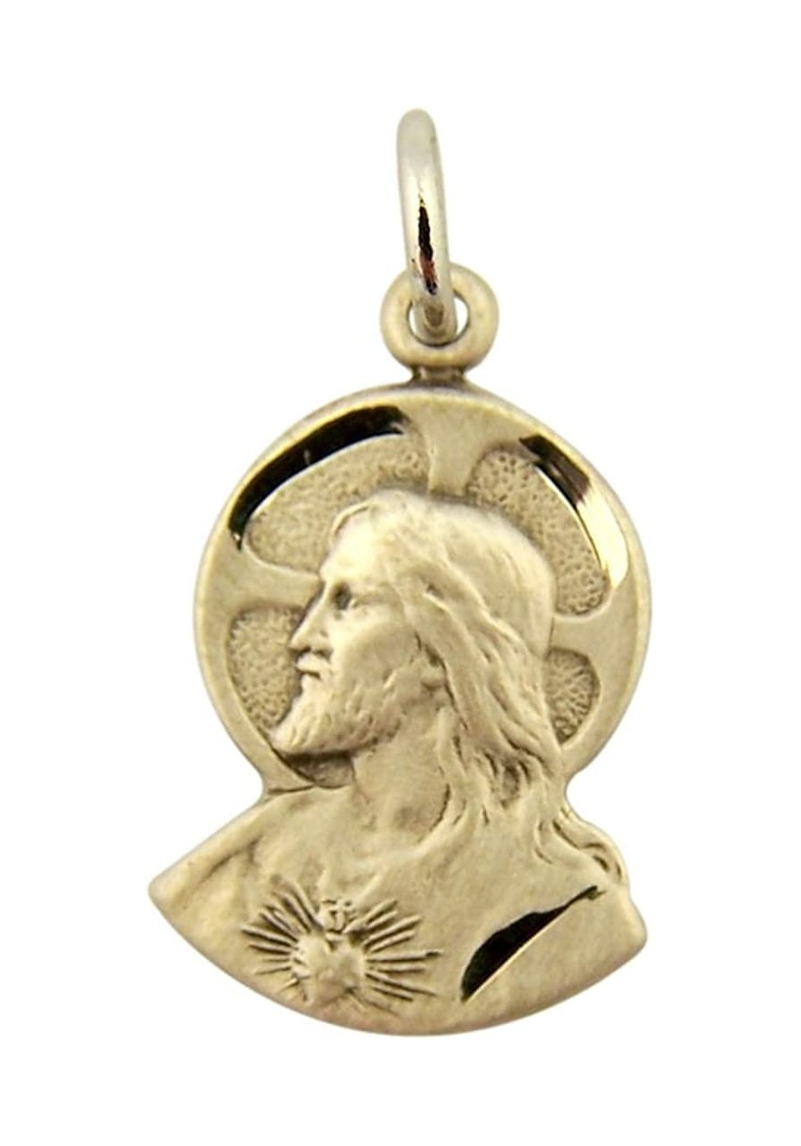 Sterling Silver His Most Sacred Heart Silhouette Scapular Medal 3/4 Inch $35.85 Pendants & Coins