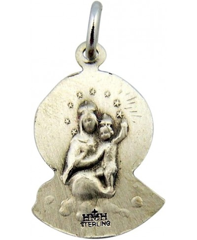 Sterling Silver His Most Sacred Heart Silhouette Scapular Medal 3/4 Inch $35.85 Pendants & Coins