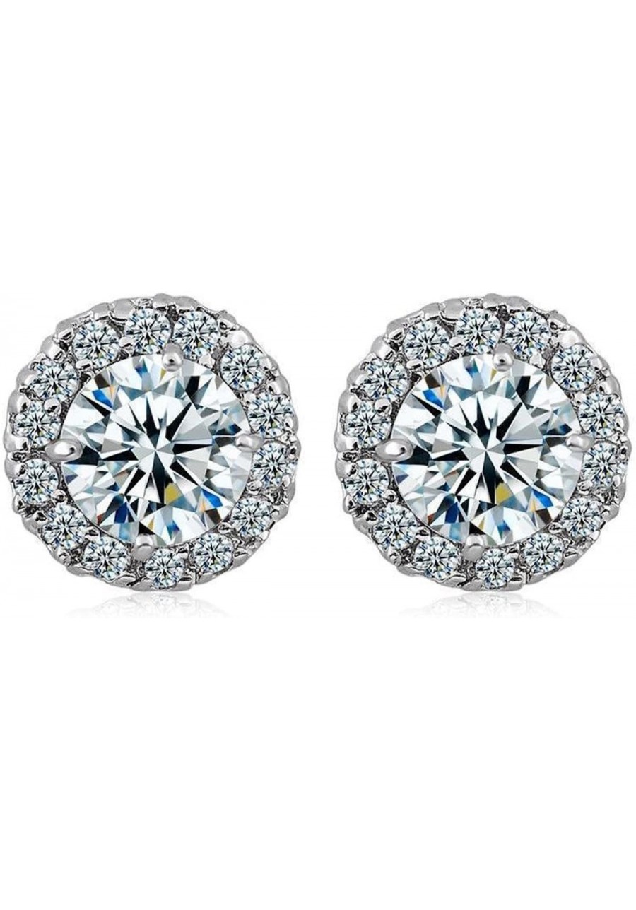 Forever Love"18k Gold Plated Womens Cubic Zirconia Stud Earrings Crystal Wedding Jewellery $14.16 Stud