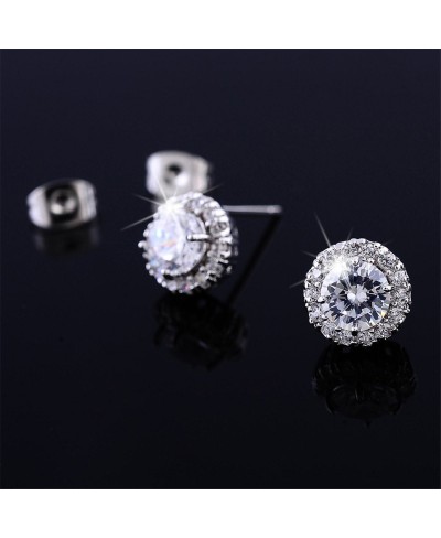 Forever Love"18k Gold Plated Womens Cubic Zirconia Stud Earrings Crystal Wedding Jewellery $14.16 Stud