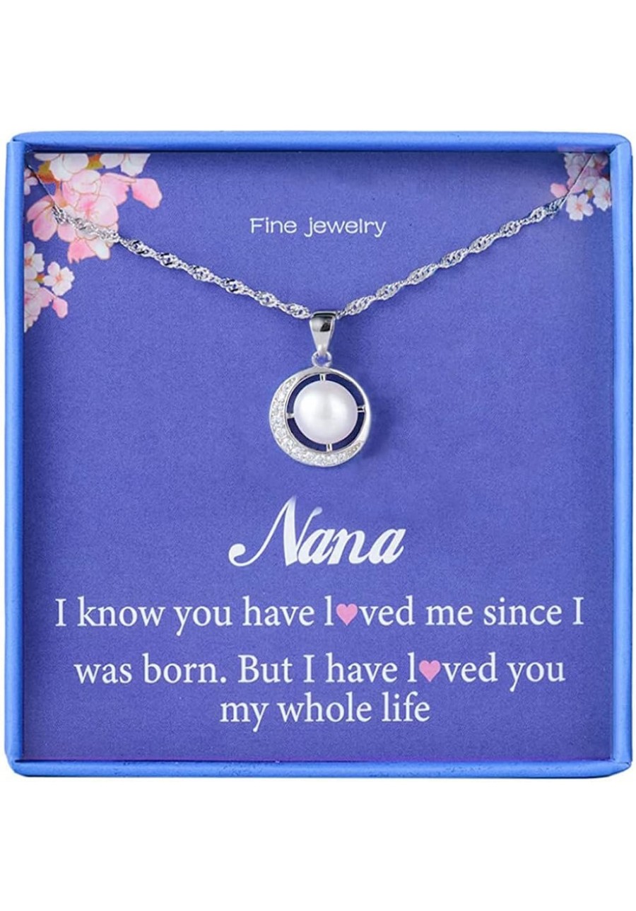 Nana Gifts Grandma Gifts for Grandma Necklace Pendant Moon Crystal CZ Cubic Zirconia Jewelry Birthday Grandmother Mothers day...