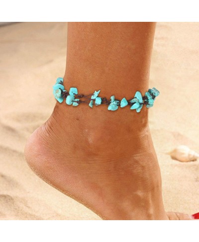 Boho Turquoise Anklet Blue Ankle Bracelet Beach Foot Chain Jewelry for Women and Girls $9.98 Anklets