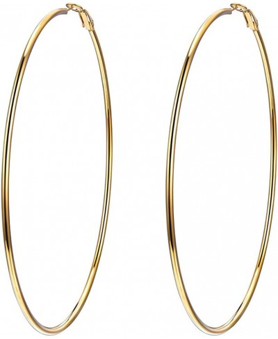 100mm*100mm Oversize Hoop Earrings for Women Black/18K Gold Plated Stainless Steel Big Hoop Earrings Hypoallergenic Statement...