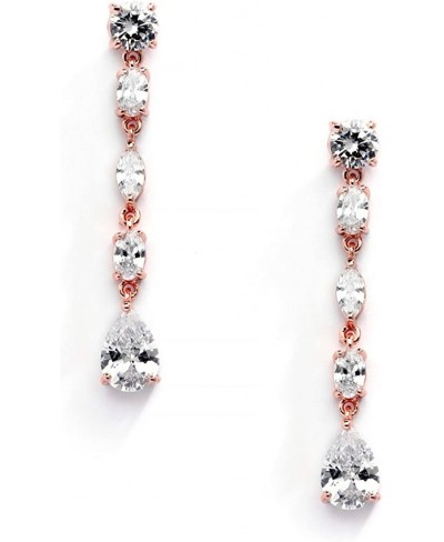 Rose Gold CZ Bridal Earrings CZ Dangle Earrings for Wedding Cubic Zirconia Earrings for Brides $30.84 Drop & Dangle