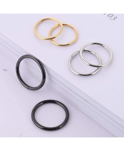 2PCS 316L Surgical Stainless Steel Unisex 20G 18G 16G Ring Cartilage Earring Hoop Nose Ring Perforated Septum Jewelry Silver/...
