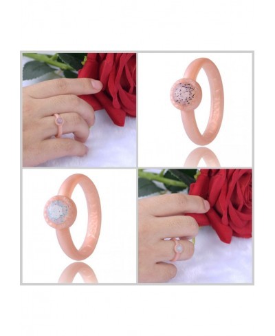 Silicone Wedding Ring for Women-Diamond Duo Collection.Rubber Wedding Bands Comfortable and Soft Rings for Active Life Style ...