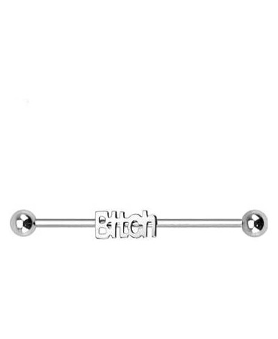 316L Stainless Steel B-tch Industrial Barbell $10.84 Piercing Jewelry