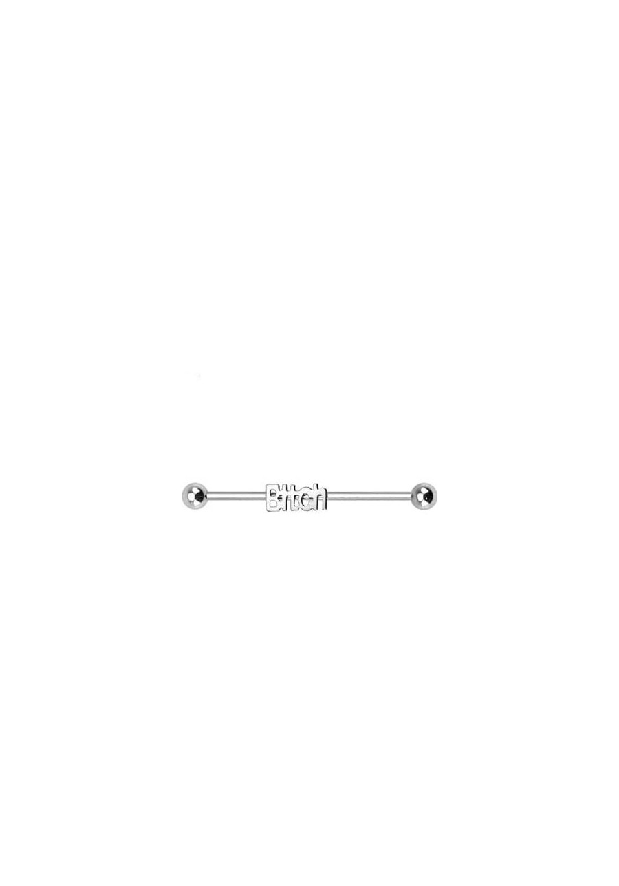 316L Stainless Steel B-tch Industrial Barbell $10.84 Piercing Jewelry