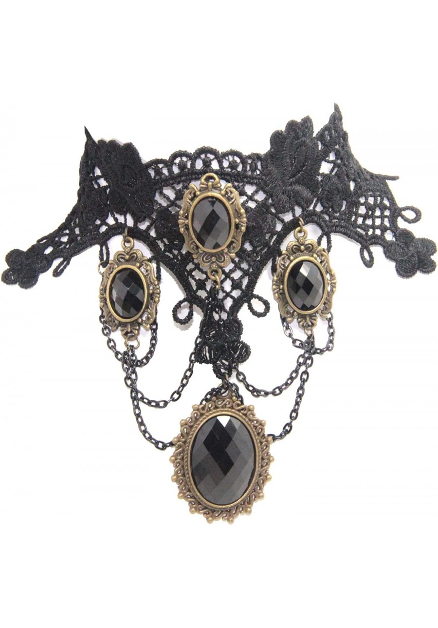 Vintage Vampire Black Lace Choker Necklace Halloween Decorations Party Necessary Collar Necklace $13.54 Chokers