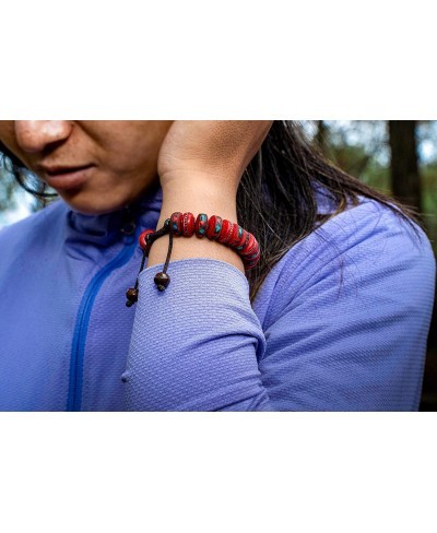 Red Tibetan Mala Embedded Medicine Wrist Mala for Meditation Handmade Draw String Silk Pouch Natural Himalaya Yak Bone Prayer...