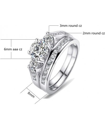 Couple Rings Matching Rings 1CT CZ Wedding Ring Sets for Him and Her Wedding Bands $19.80 Bridal Sets