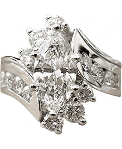 Women Gorgeous Diamond Irregular Sparkling RingSilver Rings Zirconia Wedding Engagement Jewelry 6 10 Ring Set Stainless Steel...