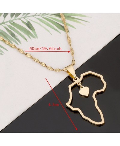 African Map Pendant Necklace Jewelry Heart Charm Map of Africa Continent Jewelry $10.81 Pendant Necklaces