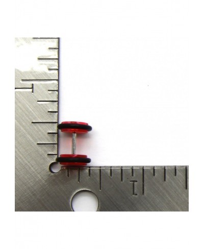 Red Cheater Acrylic Fake Plugs 16 Gauge Studs 0g Look 8mm $9.13 Stud