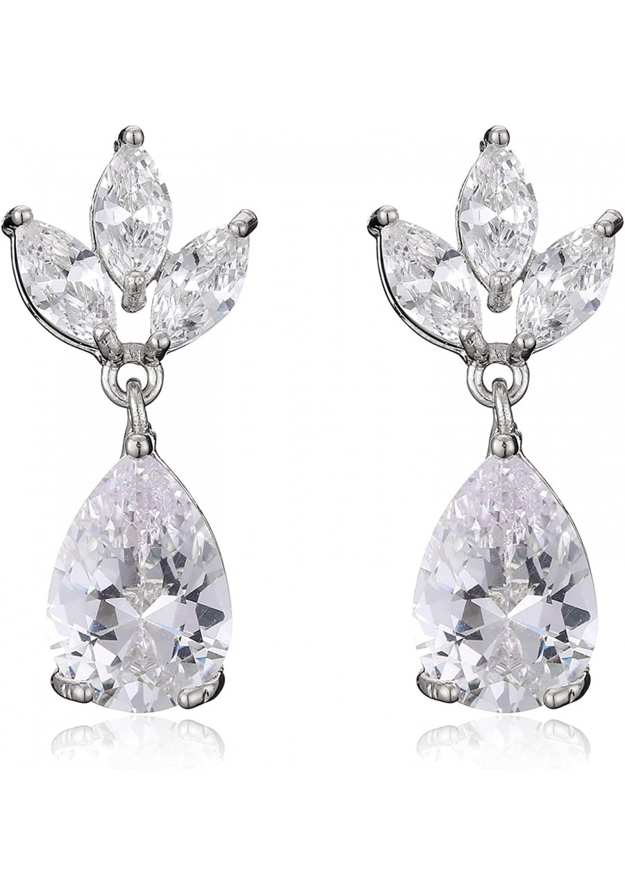 Cubic Zirconia Wedding Dangle Earrings for Women Brides Bridesmaids Rhinestone Stud Earrings for Women Girls Teardrop Crystal...