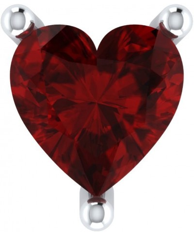 Heart Shape Red Garnet Solitaire .925 Sterling Silver Nose Piercing Ring for Women & Girl $19.35 Piercing Jewelry