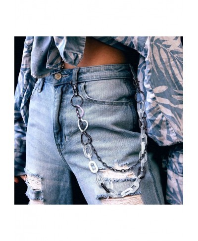 4 Pcs Pants Chain for Women Colorful Mushroom Butterfly Rock Chian for Pants Pocket Chain Hip Hop Kpop Accessories $9.65 Body...
