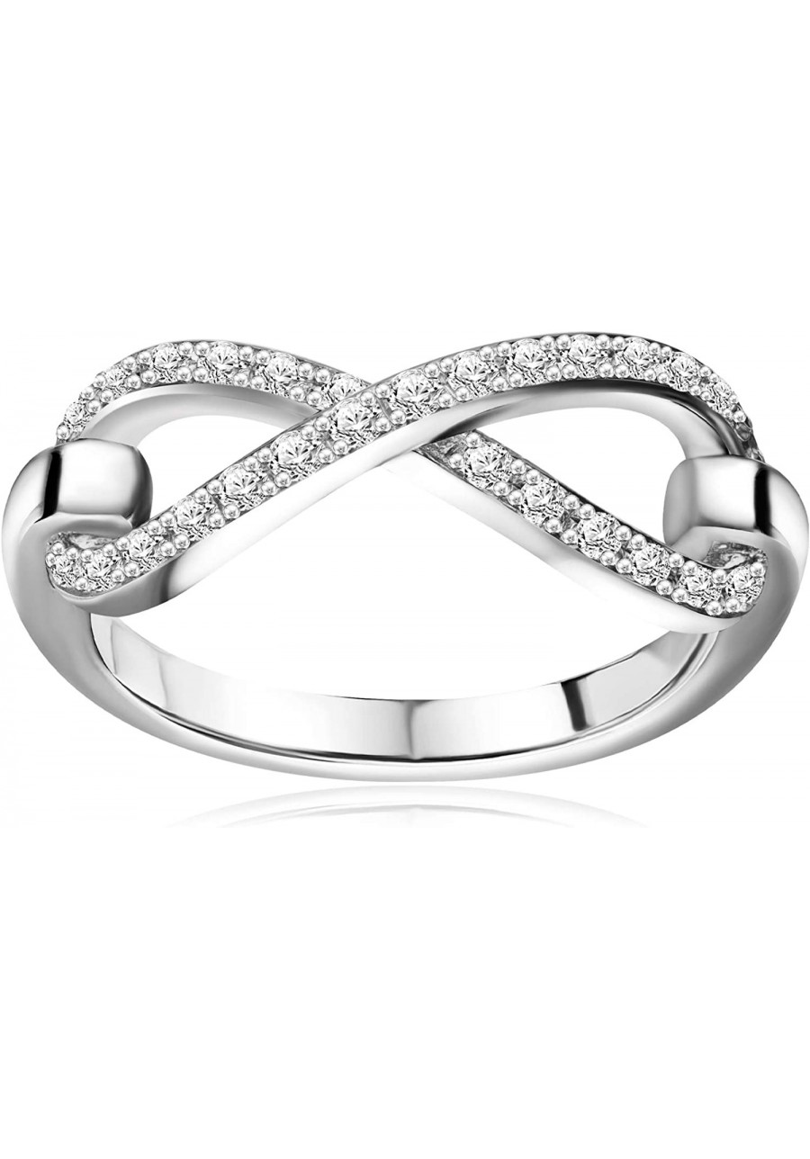 Women Infinity Promise Ring in Sterling Silver Rhodium Finish with White Topaz Accent Jewelry $42.38 Promise Rings