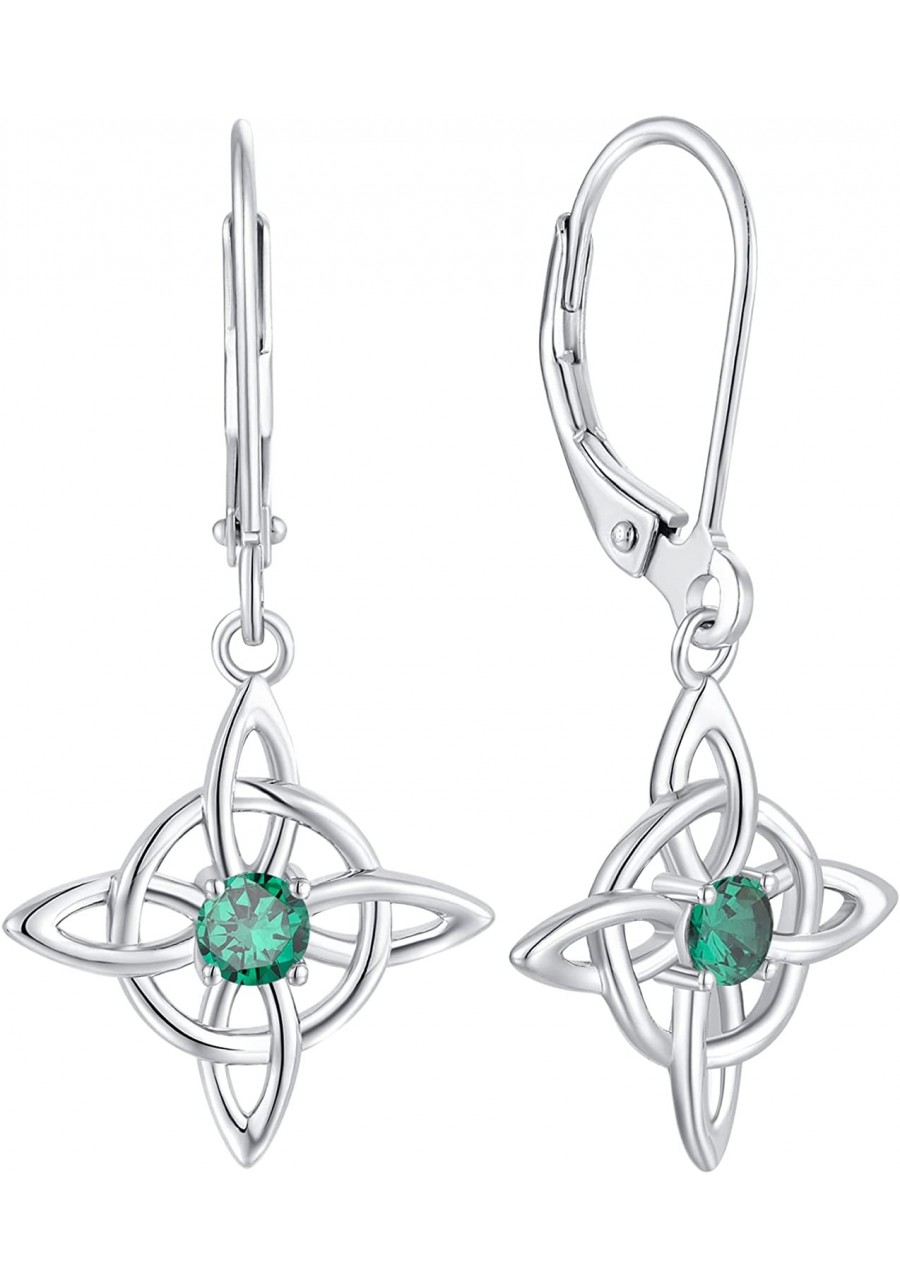 Celtic Knot Dangle Drop Earrings for Women 925 Sterling Silver Triquetra Knot Leverback Earring Birthstone Jewelry $50.14 Dro...