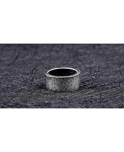 Unisex Stainless Steel Vintage Antique Silver Pipe Cut Ring Wedding Band Plain 10MM Wide $14.60 Bands