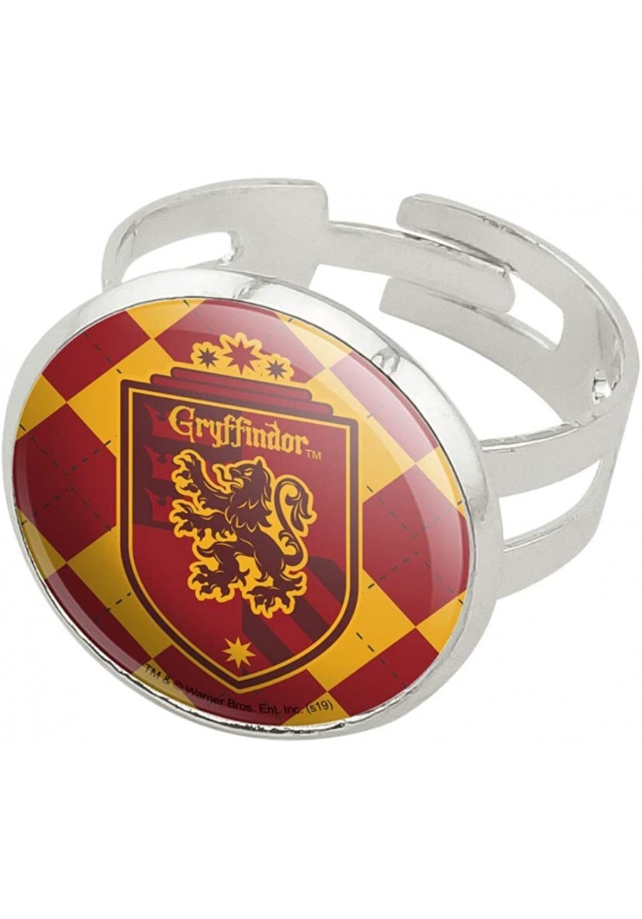 Harry Potter Gryffindor Plaid Sigil Silver Plated Adjustable Novelty Ring $13.97 Statement