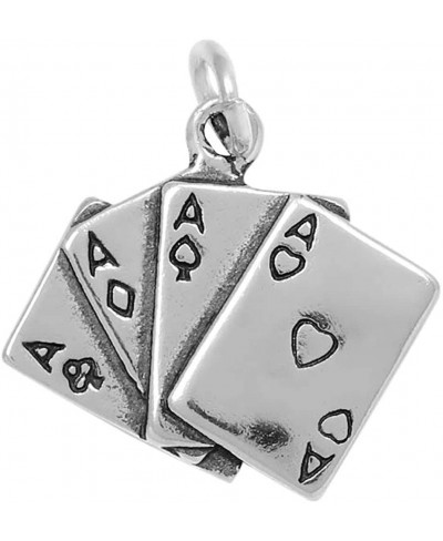 Sterling Silver Four Aces Charm (approximately 12.5 mm x 18.5 mm) $18.72 Pendants & Coins