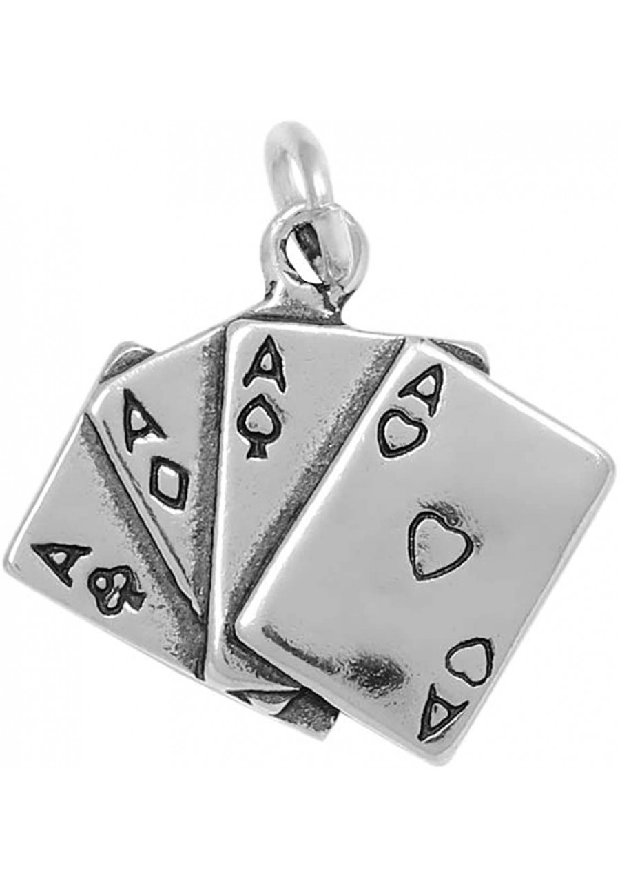 Sterling Silver Four Aces Charm (approximately 12.5 mm x 18.5 mm) $18.72 Pendants & Coins